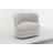Polyester Arched Swivel Beige Accent Chair
