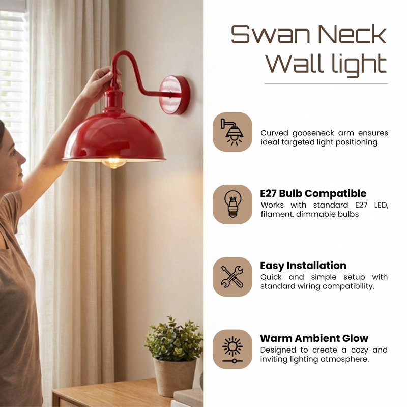 Foshee Armed Sconce, Red/White