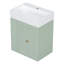 Meuble-lavabo de 20 pouces avec lavabo en céramique, armoire de rangement en panneau de fibres à densité moyenne avec tiroir, tablette latérale et poignée dorée - meuble-lavabo moderne pour les petites salles de bain-1786282634