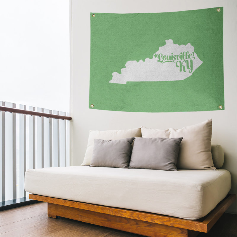 Tapisserie murale louisville kentucky, H 26 po x l 36 po, Vert