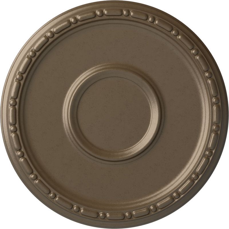 Médaillon de plafond Endurathane Medea, DE 16 1/2 po x P 3 7/8 po x P 1 1/2 po (convient aux auvents jusqu'à 5 3/8 po), fini jaune clair peint à la main
