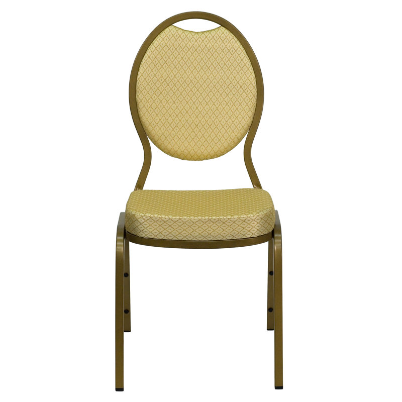 Chaise de banquet empilable Oliverson, À motif beige, Ensemble de 20