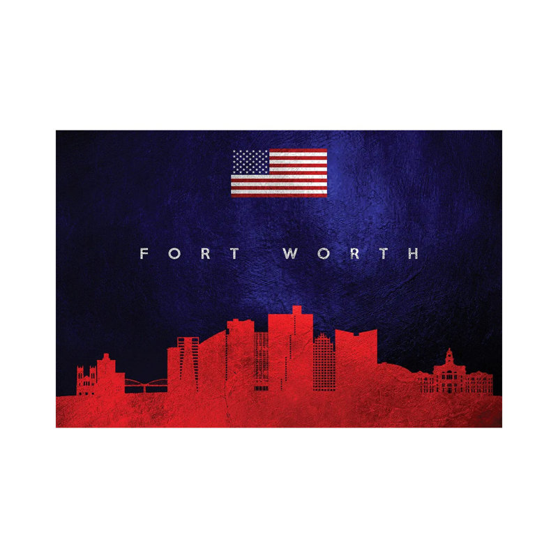 Fort Worth Texas Skyline by Adrian Baldovino - Wrapped Canvas Print, 20.32 cm H x 30.48 cm W