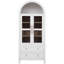 Grand garde-manger arqué de 71 po avec portes en verre, armoire de rangement style campagne moderne avec 2 grands tiroirs et tablettes réglables, blanc / noir-548056406
