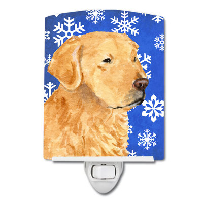 Éclairage pour nuit en céramique retriever winter