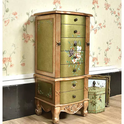 American Country Style Multifunctional Hand-Painted Jewelry Cabinet