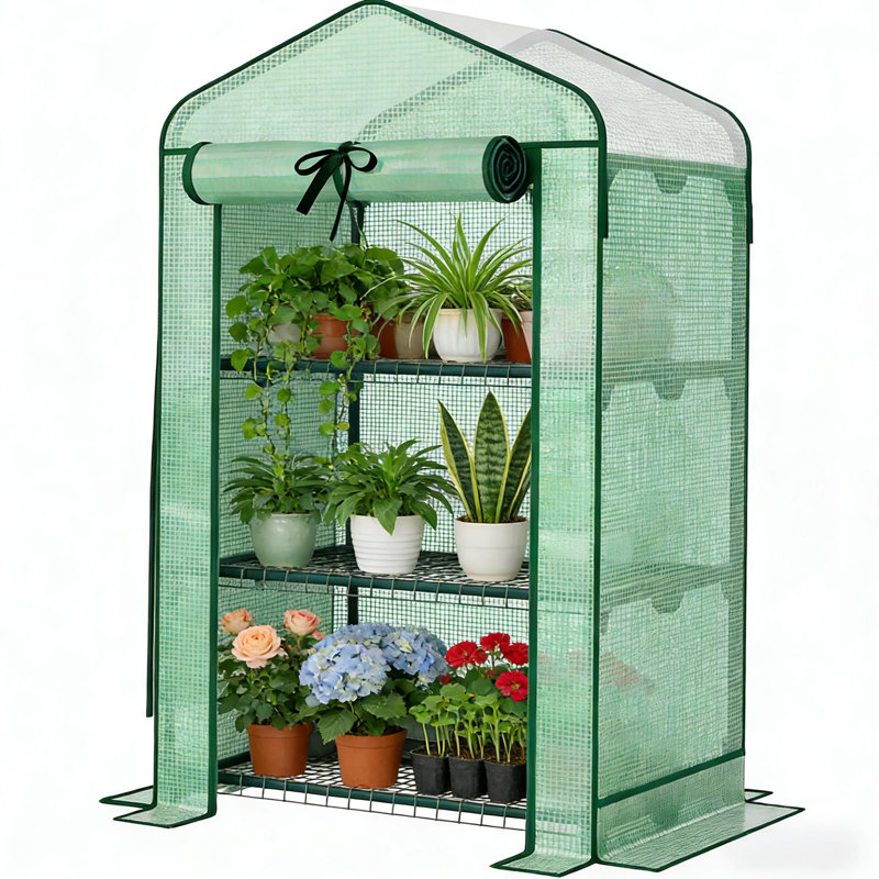 Small Greenhouse, Convenient Mini Greenhouse, Green/Dark Green