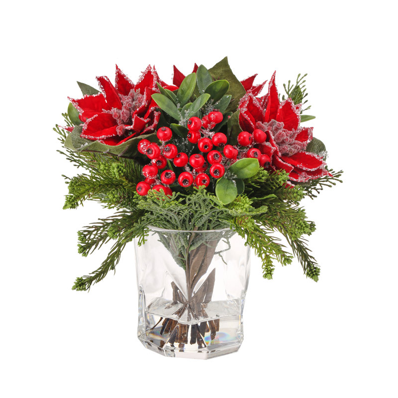 Arrangement de poinsettia glacé
