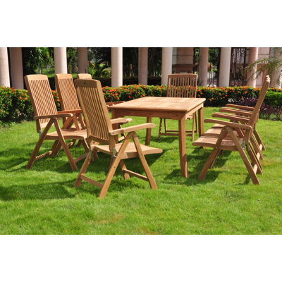 Ensemble repas 7 pièces teck luxueux Eucptus