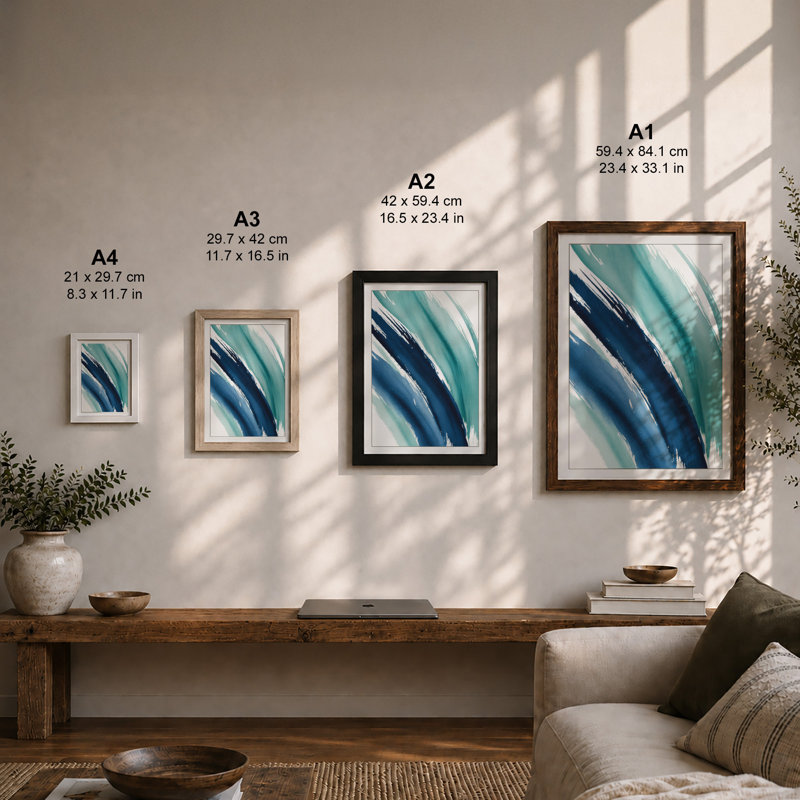 Gestural Flow Abstract - Print, Unframed, A4 - 29.7 x 21.0 cm