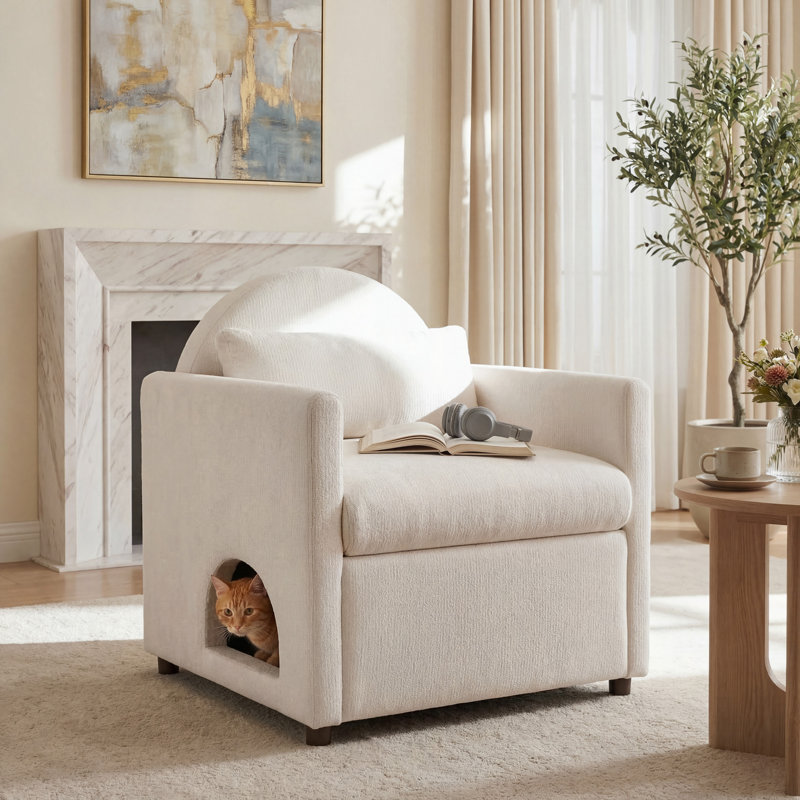 Fauteuil d'appoint Pet Pet, Beige Fabric