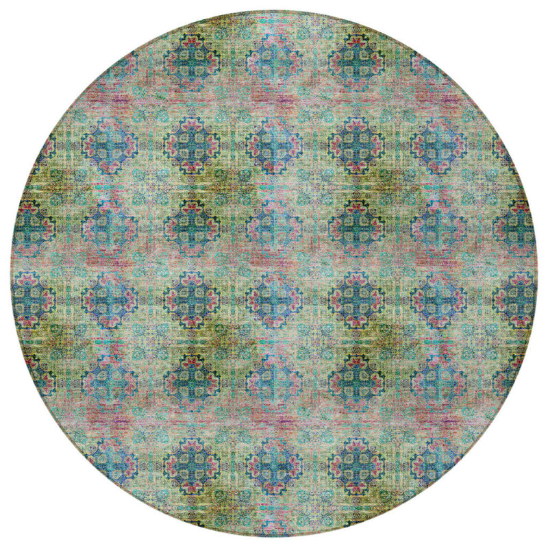 Tapis d'intérieur rond antidérapant 8 pi