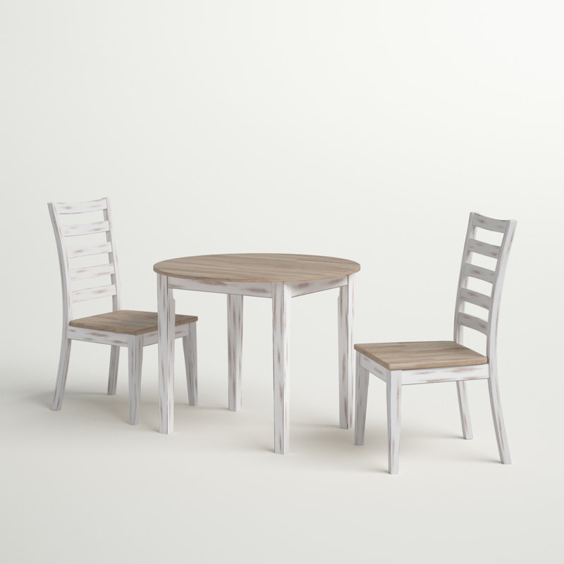 Ensemble de salle à manger en bois massif 3 pièces Wilkey