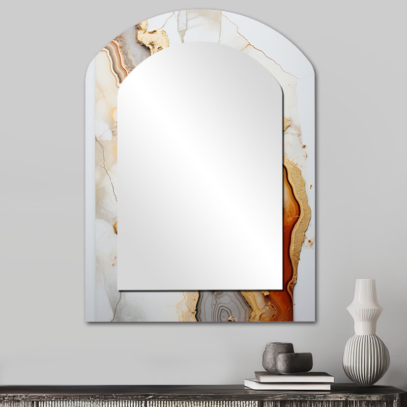 Beige et orange minimalisme pierre géode, 34 po x 25 po