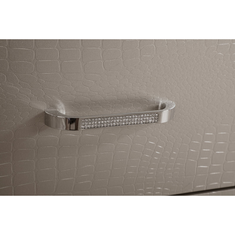 Étagère de table de chevet argentée H 28 po x l 25 po x P 17 po, deux tiroirs et rangement intégré