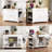 Fluted Kitchen Island With Pull-Out Trash Bin, Power Outlet, Adjustable Shelves, and Hidden Wheels-915575079