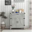 Armoire latérale avec tiroirs de rangement HOMcom, armoire de cuisine de style campagne moderne, avec 2 portes de grange, armoire de bar café, gris