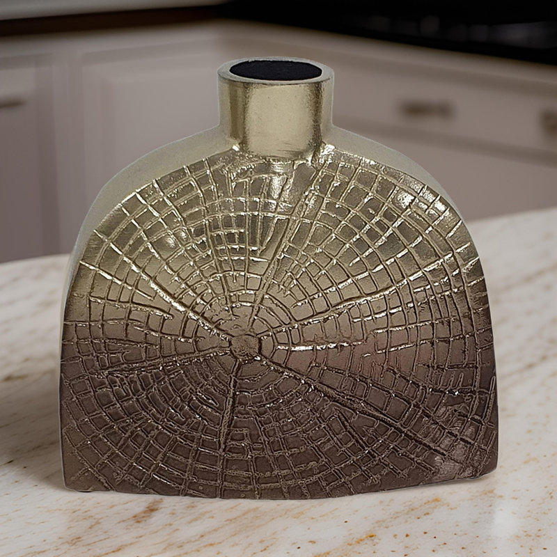 Gherlein Aluminum Table Vase, 7.5" H x 8" W x 4" D