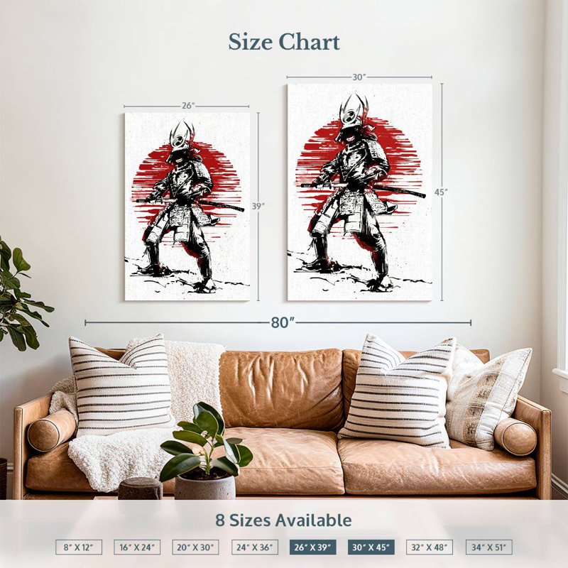 Sireci Red Sun Samurai, 39" H x 26" W