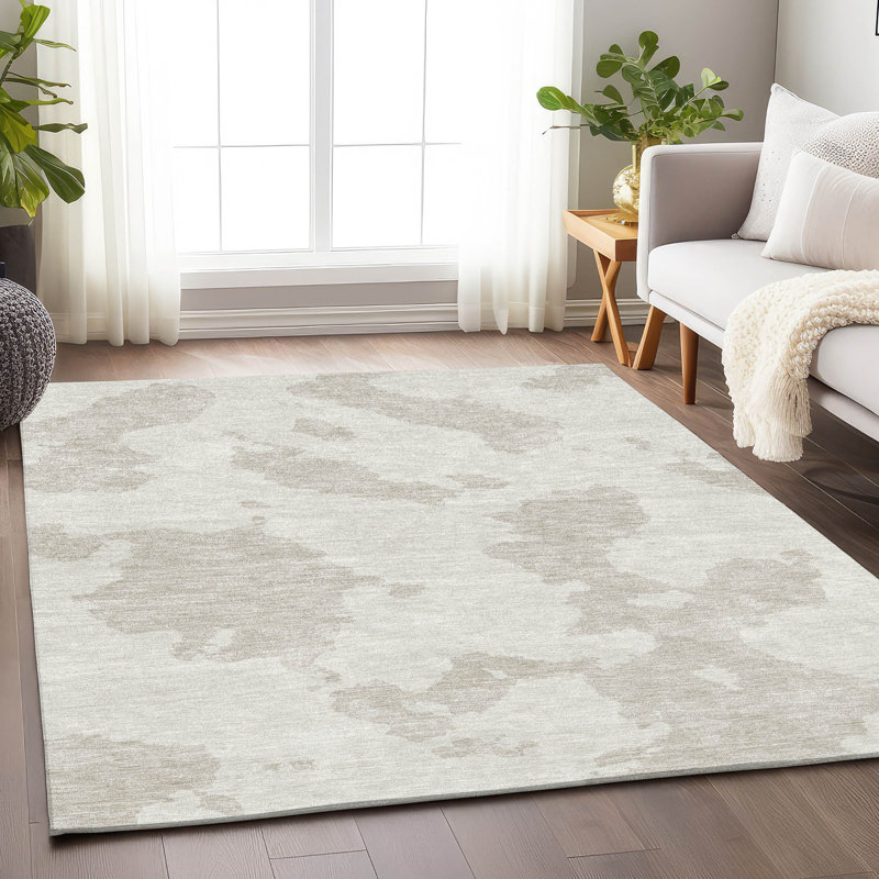Tapis ivoire Prisco lavable à la machine de qualité supérieure, Rectangle 10' x 14'