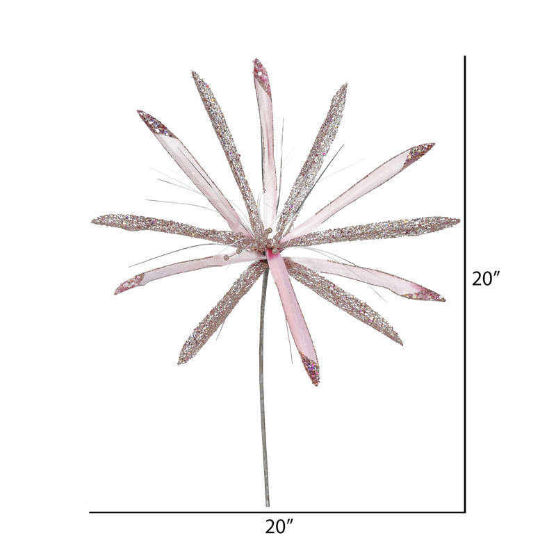 Décoration de Noël artificielle 24 po, 20 po en velours Papyrus, Rose