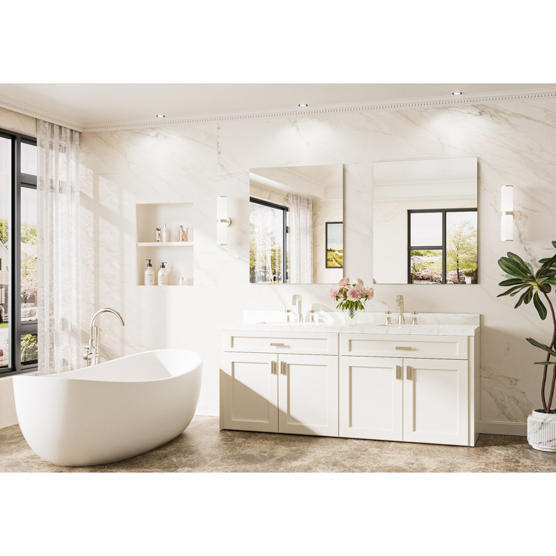 Miroir de salle de bain sans cadre, Rectangulaire, 36 po x 30 po