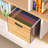 Bamboo Acrylic File Box Organizer, Hanging File Folder Storage Boxes, Decorative Document Crate Transparent Filing Bin With Handle For Home Office Desk