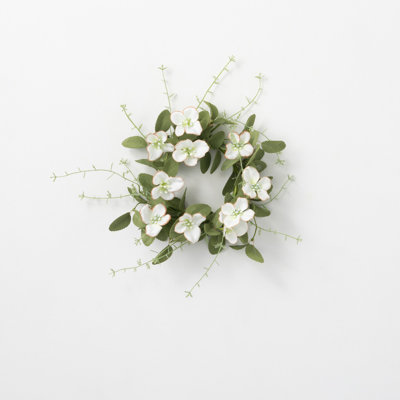 Mcquade Faux Dogwood Polyester Wreath