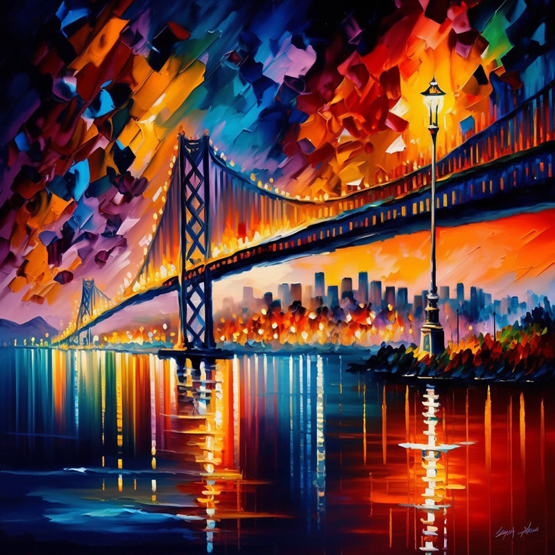 Coloré San Francisco III - art mural ville, H 12 po x l 20 po x P 1 po, Cadre flottant noir