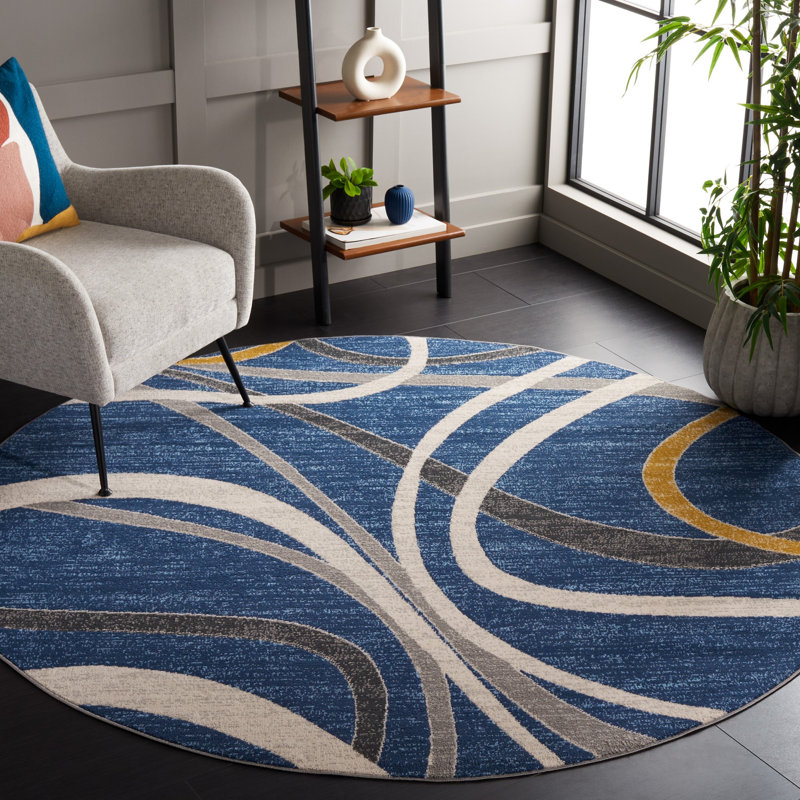 Gaudioso Performance Abstract Rug, Round 6'7"