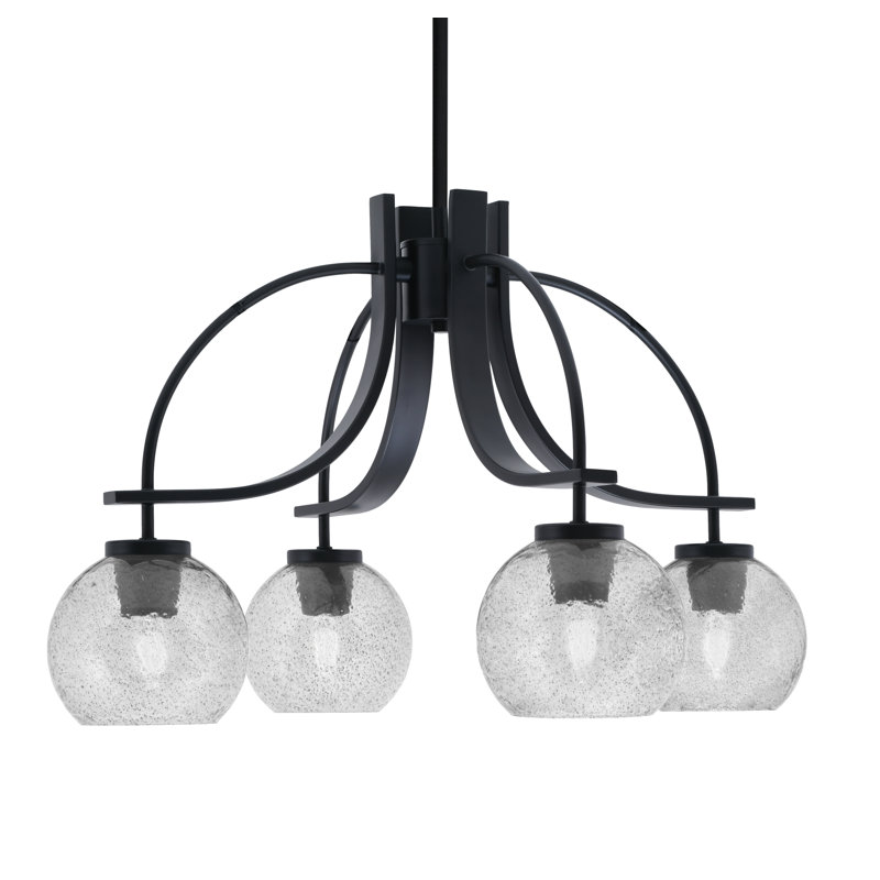 Lustre Cavella Light, Noir mat, H 14,75 po x l 25 po x P 25 po, 4