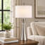 Lampe de table moderne en métal doré poli avec port USB 28 po Warrnambool pour salon de chambre à coucher-1984381073