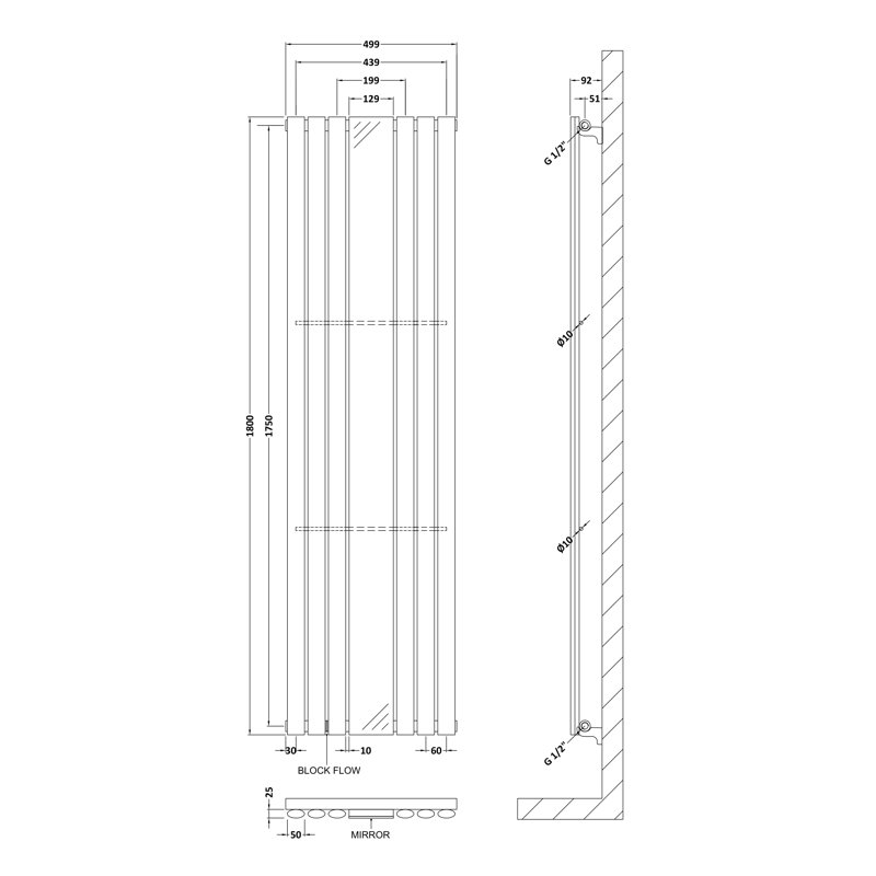 Revive Vertical Designer Radiator, White