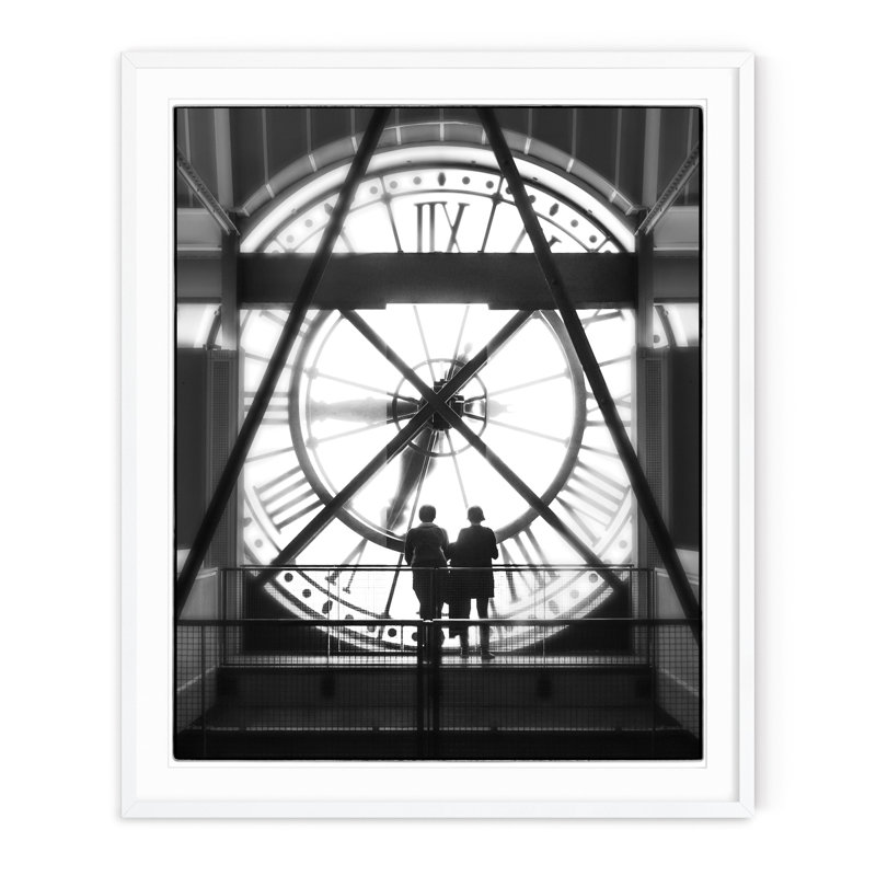 Paris Time - Picture Frame Photograph on Paper , 28" H x 23.5" W, White Framed