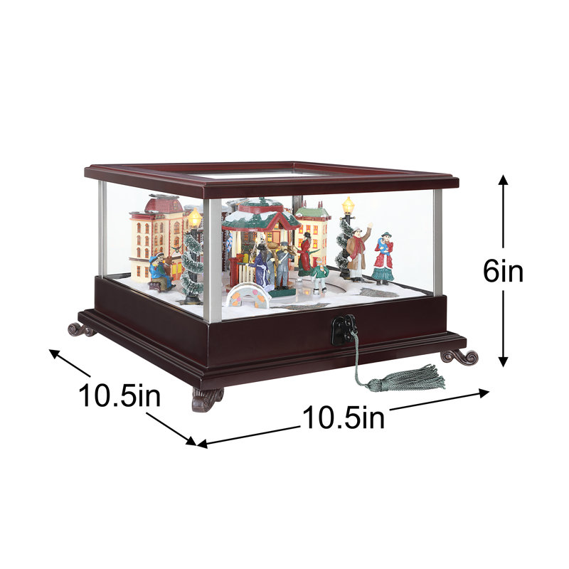 Sapin en céramique nostalgique de 45 cm (18 po) - Doré avec bulbes transparents