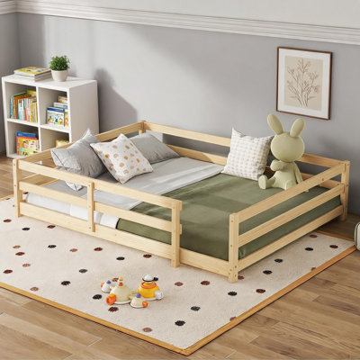 Lit en bois de pin massif Cool Cool Montessori, lit simple pour enfant