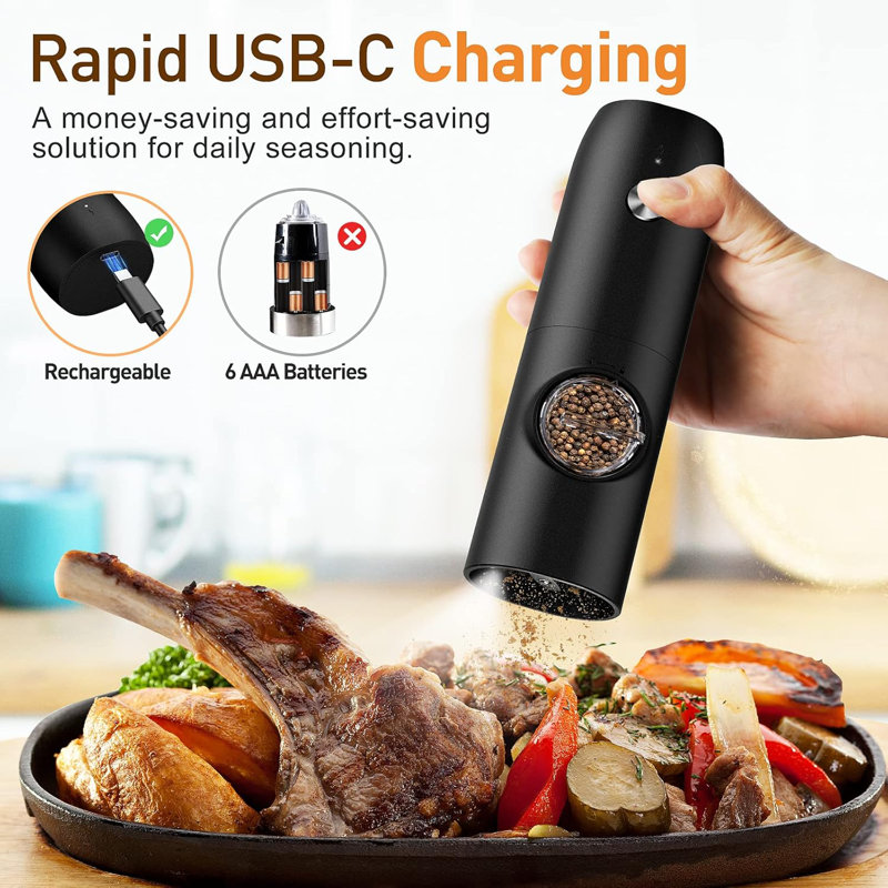 Rechargeable Electric Salt & Pepper Grinder Set