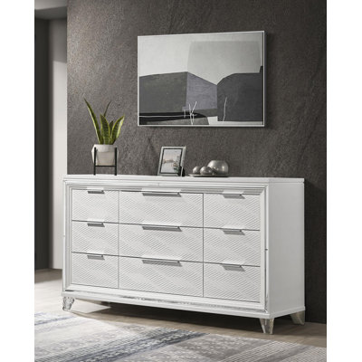 Commode 9 tiroirs blanche