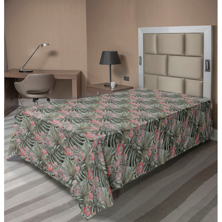 Ambesonne, drap plat floral pivoines, art botanique printanier