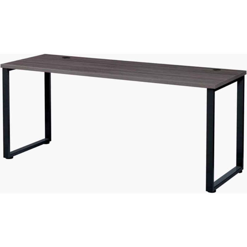 Bureau à aire ouverte, plateau gris avec pieds noirs, Gris anthracite/noir, H 40 po x l 72 po x P 24 po