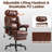 Big and Tall Office Chair for Heavy People, Heavy Duty Executive Office Desk Chair with Footrest, Waist Lumber Support, Adjustable Headrest, Brown-1003428704
