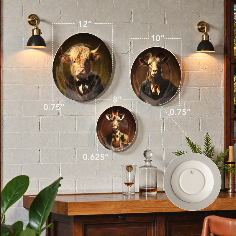 Ensemble de plaques murales en céramique American Art Decor
