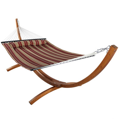 West Hewish 2-Person Polyester Spreader Bar Hammock with Stand