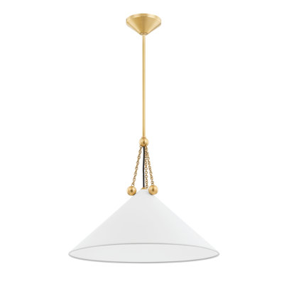 Luminaire suspendu en laiton vieilli à 1 lumière