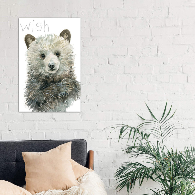 Forest Fur Baby Bear - Wrapped Canvas Print, 152.5 cm H x 101.5 cm W
