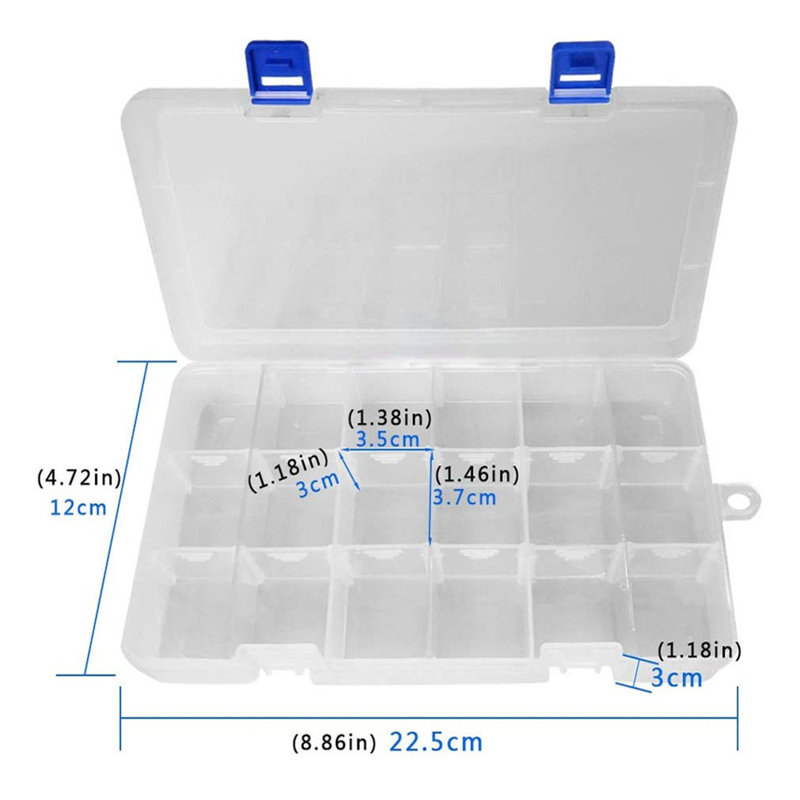 Boîte à bijoux en plastique 18 compartiments