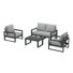 Ensemble de conversation modulaire 5 pièces avec cadre gris Patio