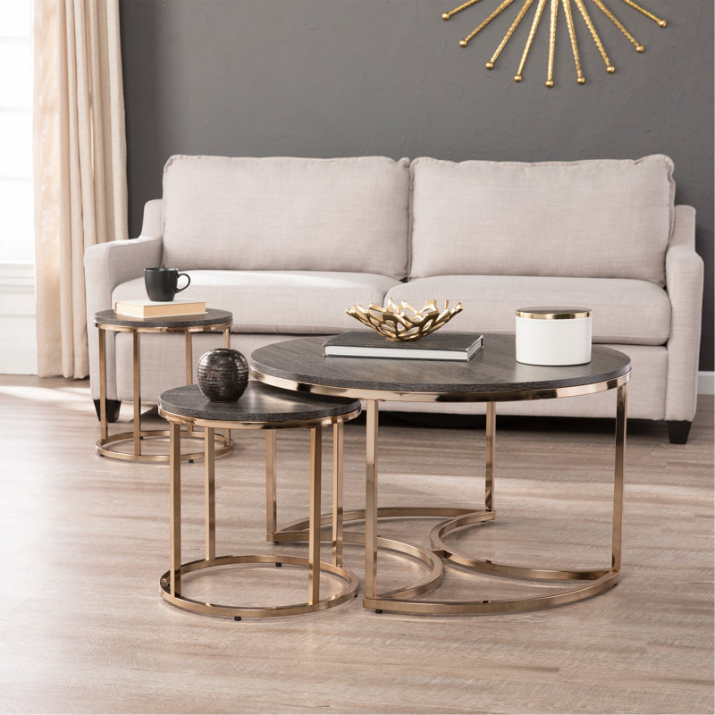 Lachlan Round Nesting Coffee Tables – 3Pc Set.
