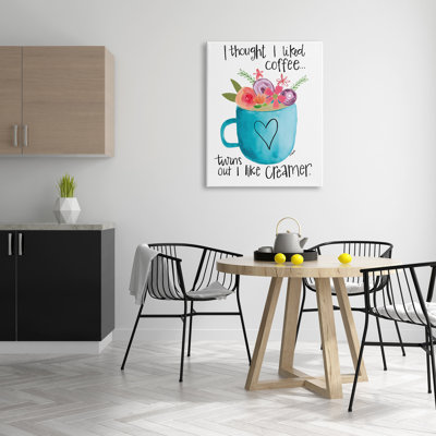«Thought I Likeed Coffee Expression Kitchen Creamer Joke», impression sur toile