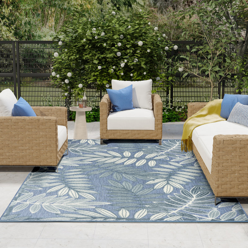 Tapis bleu moderne 9 pi x 12 pi Lakesha, Rectangle 9 pi x 12 pi